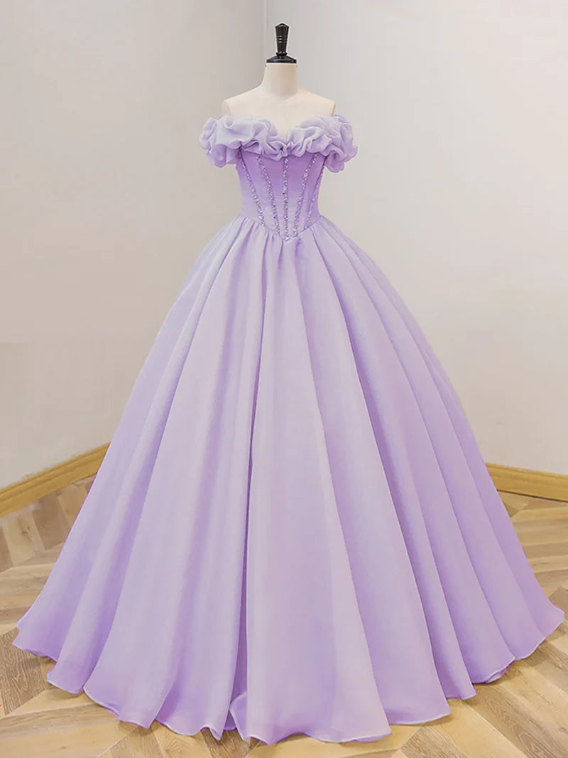 Unbeatable Prices Lavender A-Line Off Shoulder Long Prom Dresses Quinceanera Dress Purple Dress Unbeatable Prices Lavender A-Line Off Shoulder Long Prom Dresses Quinceanera Dress Purple Dress
