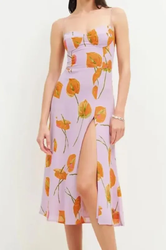 Overstock Flower Corset Style Bandage Spaghetti Strap Midi Dress Retro Women Lacing Up Sling Slit Holiday Overstock Flower Corset Style Bandage Spaghetti Strap Midi Dress Retro Women Lacing Up Sling Slit Holiday