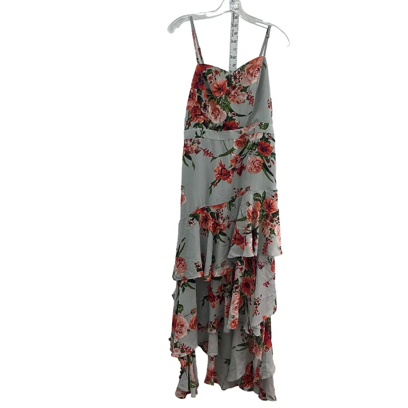 Today’s Deal Leith Gray Hi-Low Floral Sundress M Polyester Preowned Womens