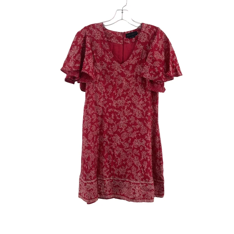 Exclusive Deal Hatch Red Floral V-Neck Ruffle Sleeves Dress Cotton Blend Women’s Size 0 Exclusive Deal Hatch Red Floral V-Neck Ruffle Sleeves Dress Cotton Blend Women’s Size 0