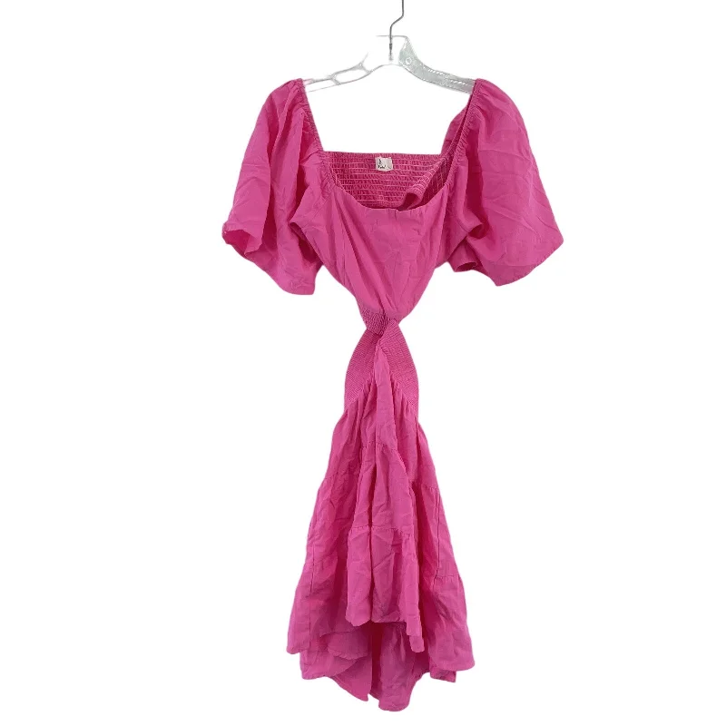 Act Now Shy Velvet Bubblegum Pink Cut-Out Open-Back Dress Cotton Women’s Large Preowned