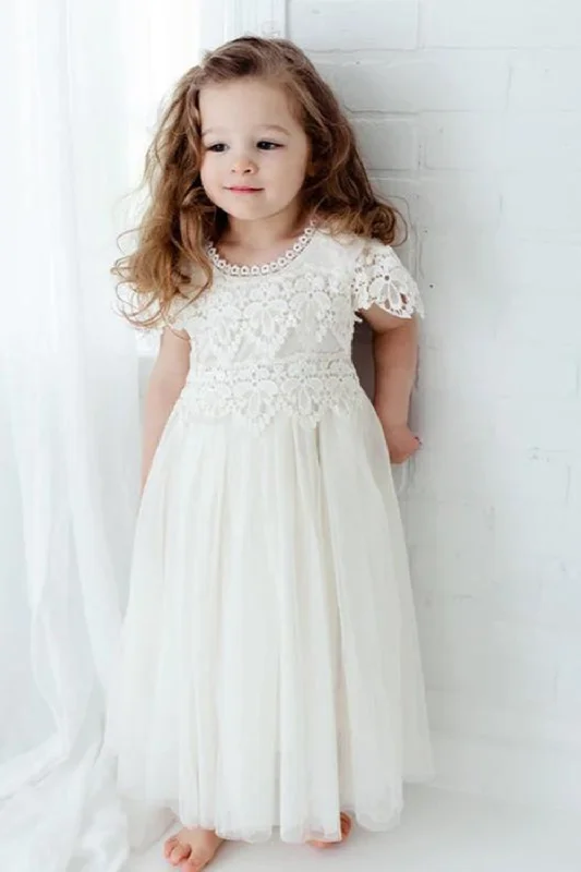 Clearance Event Elegant Lace Dress for Girls Flower White Tulle First Communion Gown Bohemia Costume Pageant Wedding Evening Party Clearance Event Elegant Lace Dress for Girls Flower White Tulle First Communion Gown Bohemia Costume Pageant Wedding Evening Party
