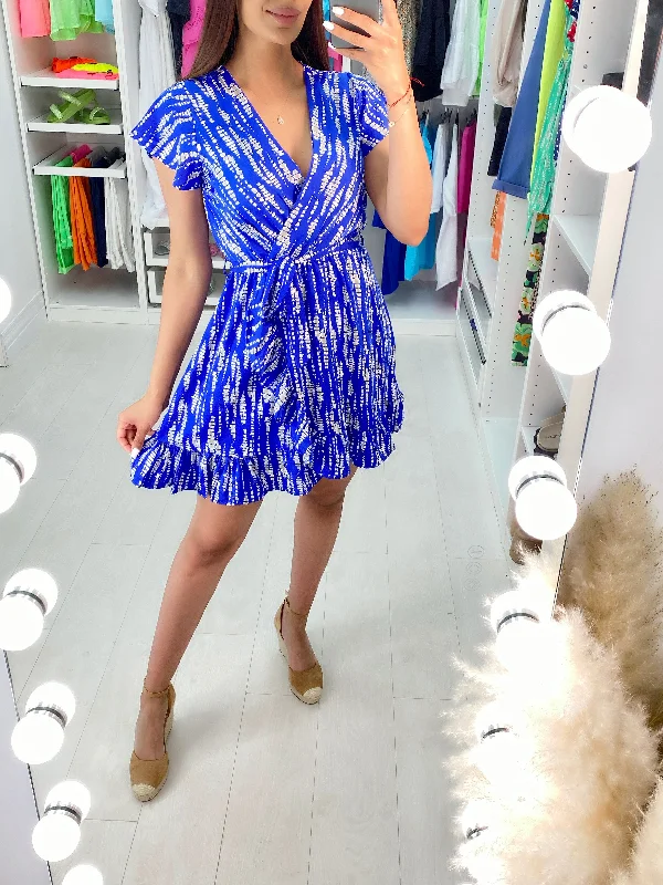 Exclusive Offers Mirella Wrap Effect Ruffle Detail Dress