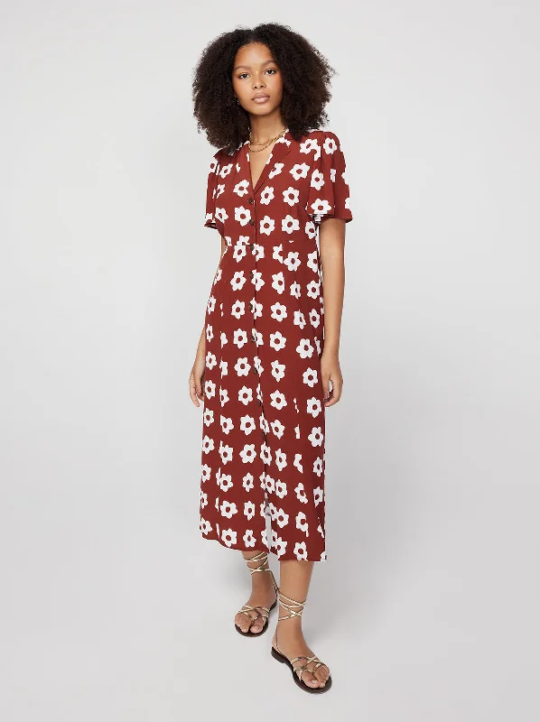 Inventory Reduction Sabina Auburn Tiled Floral Shirt Dress