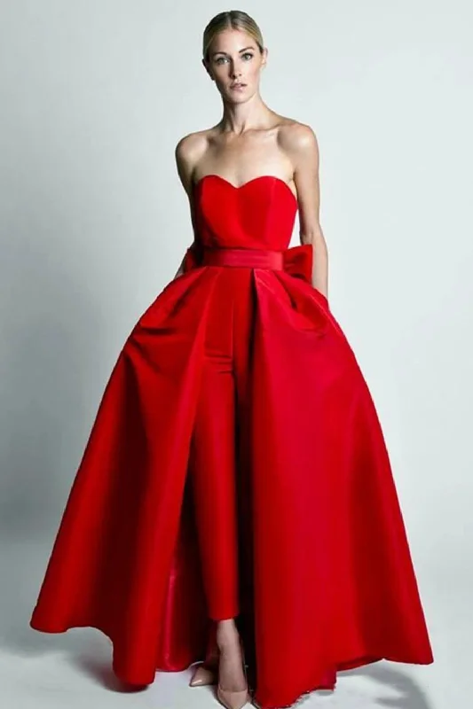 Weekend Special Red Women's Ball Dress Detachable Skirt Sweetheart Jumpsuit Evening Dress With Pants Weekend Special Red Women's Ball Dress Detachable Skirt Sweetheart Jumpsuit Evening Dress With Pants