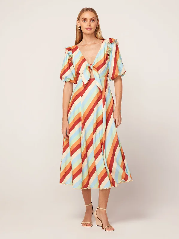 Unbeatable Prices Pia Multi Stripe Midi Dress