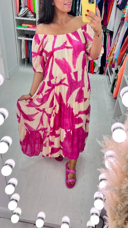 Closeout Wizard Shadow Print Smock Maxi Dress