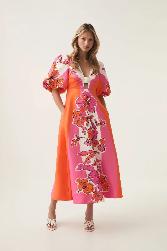 Warehouse Sale Overflow Knotted Midi Dress