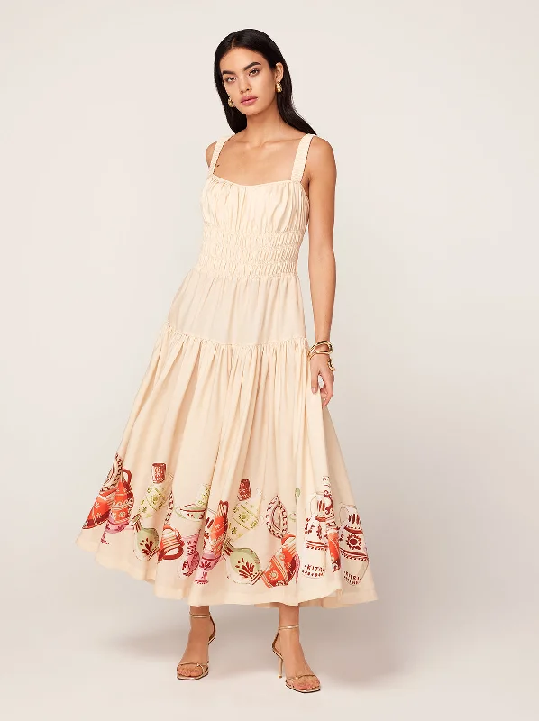 Special Discount Isobel Pottery Print Midi Dress