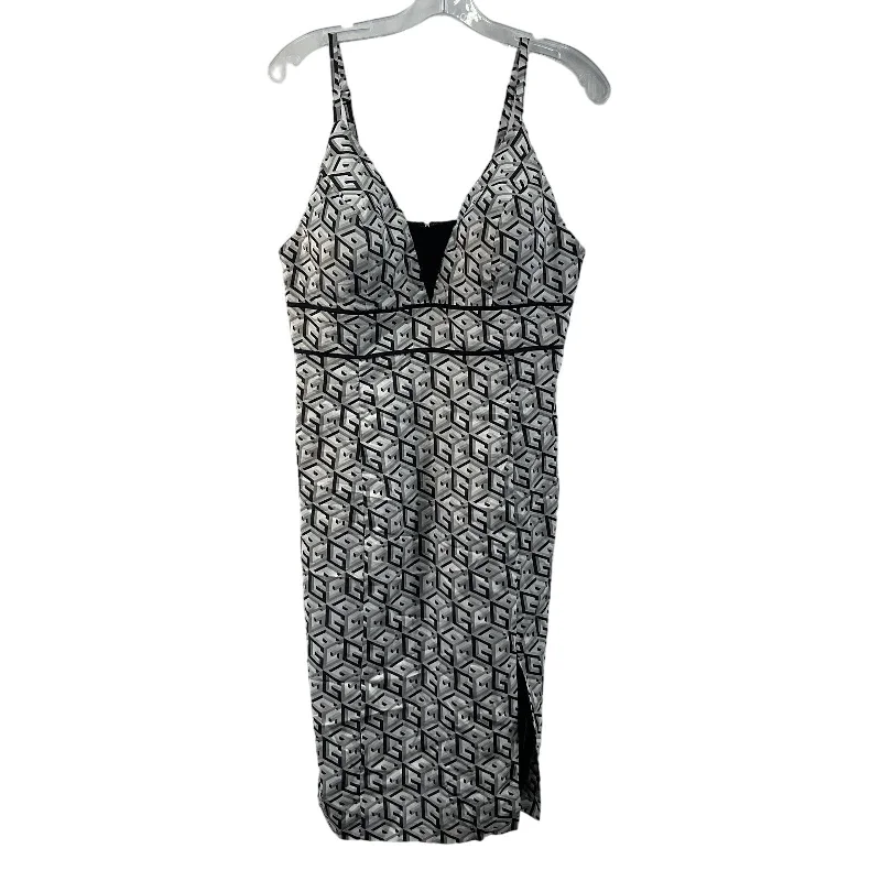 Overstock Guess Women's Gray Geo Print Tank A-Line Midi Dress Size 10 - Preowned