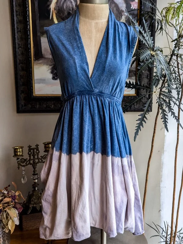 Exclusive Savings Tough Luv Sleeveless Goddess Dress Blue Dip Dye