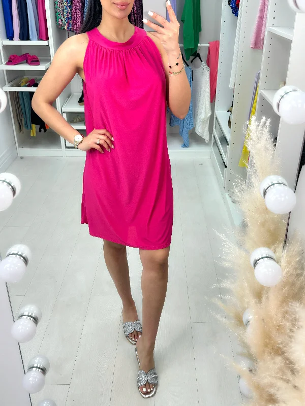 Deal Alert Teyna Plain Halter Neck Dress