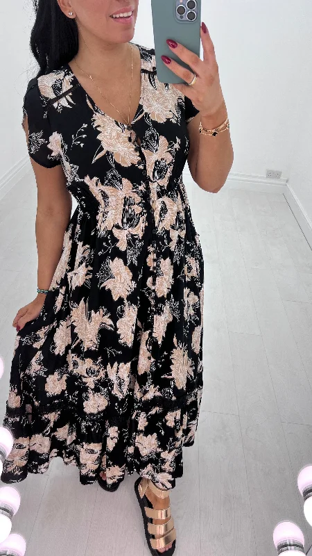 Sale Event Lois Floral Print Frill Hem Maxi Dress