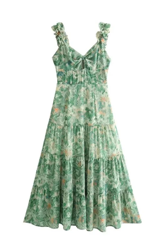 Seasonal Sale Holiday Summer Dresses Women Sleeveless Floral Long Dress Casual