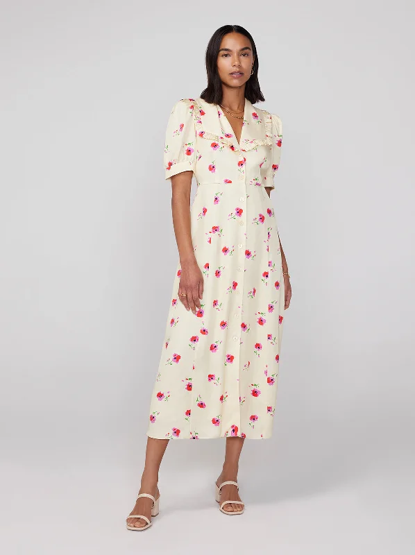 Don’t Miss Out Bethany Pansy Print Tea Dress