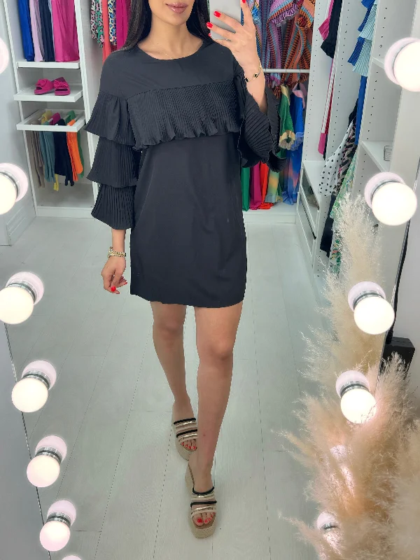 Anniversary Sale Bretta Ruffle Pleated Shift Dress