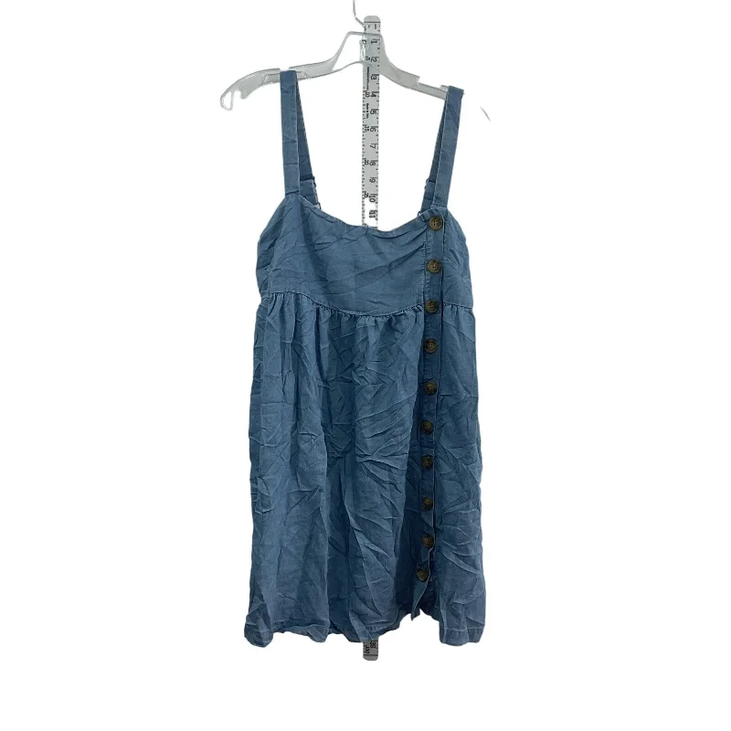 Early Access Urban Outfitters Blue Denim Button Tank Dress M NWT Lyocell Womens