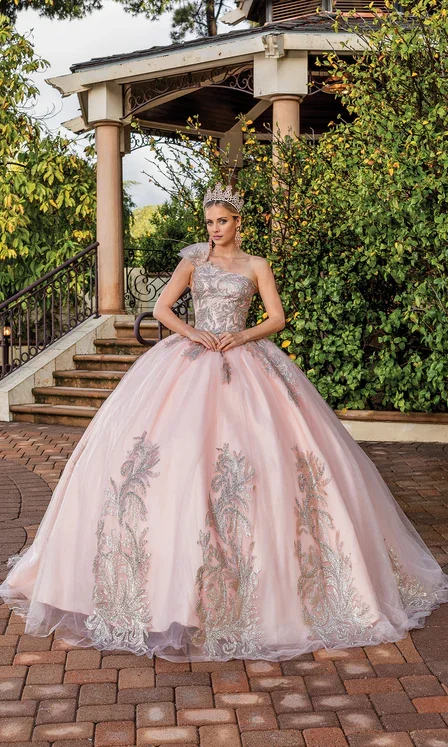 Deal of the Day One-shoulder Quinceanera Dresses Princess Dress Satin Tulle with Appliques Deal of the Day One-shoulder Quinceanera Dresses Princess Dress Satin Tulle with Appliques
