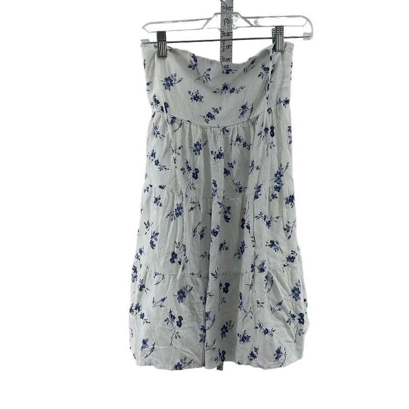 Daily Deals Abercrombie & Fitch White Floral Sleeveless Womens Linen Fit & Flare Dress XS