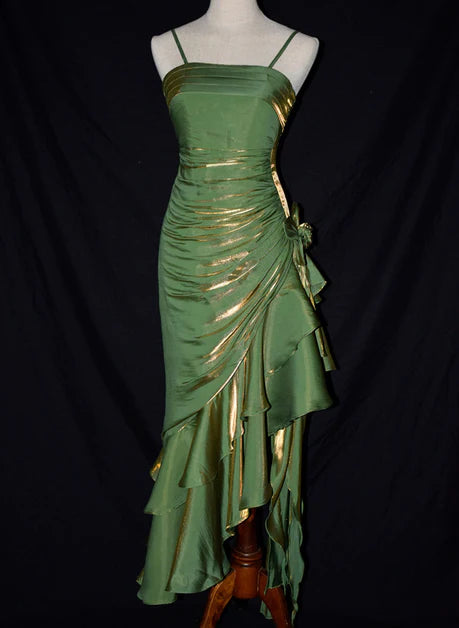 Deep Discounts Charming Mermaid High Low Satin Straps Party Dress Vintage Style Prom Dress