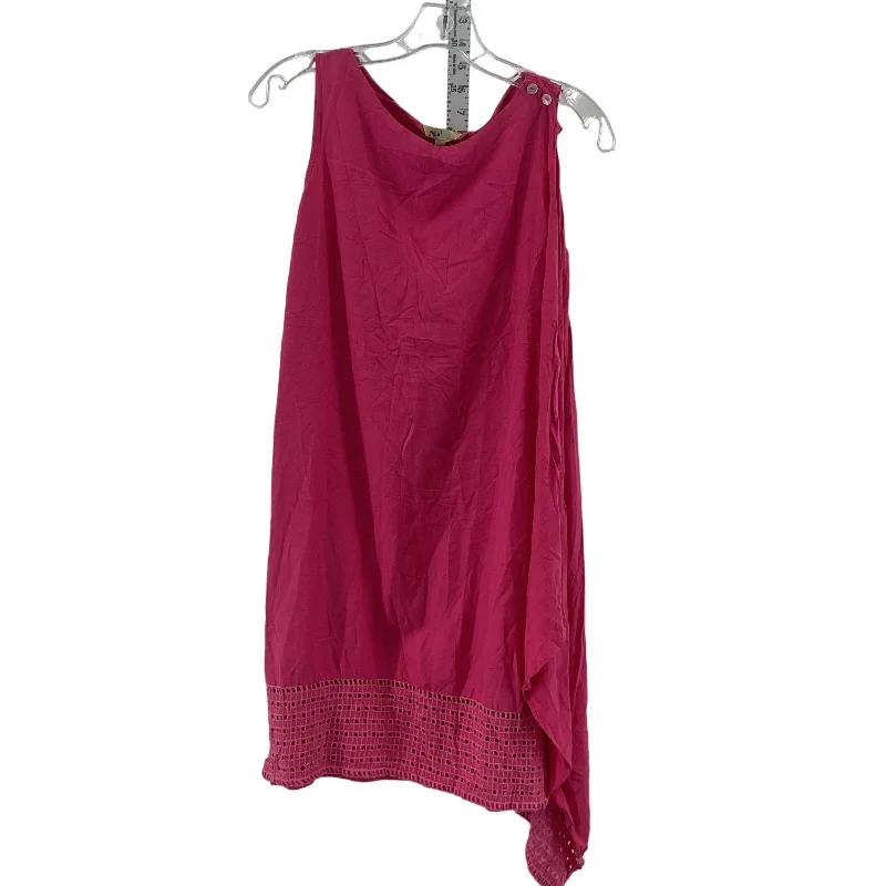 Great Deals Global Desi Women's Summer Pink Shift Midi Dress - Viscose, S, NWT