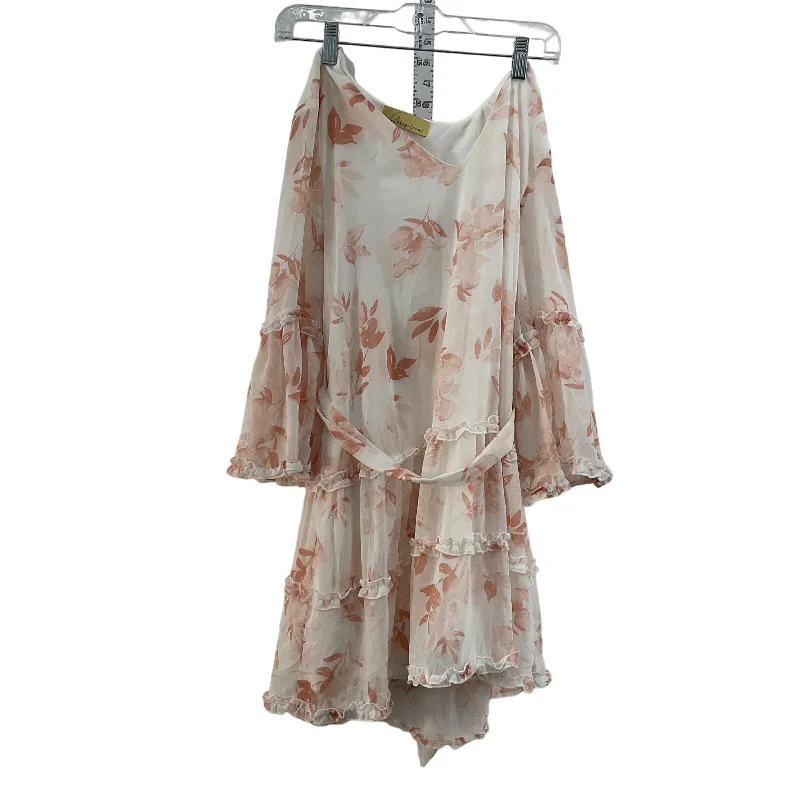 Markdown Madness how.very.loved Cream Pink Floral Print Womens Trapeze Swing Dress S NWT
