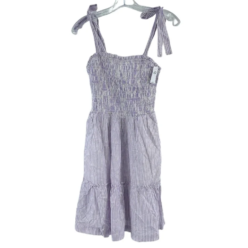 Final Sale Gap Purple Striped Pinafore Dress Womens Size Small Cotton Blend NWT Knee Length Final Sale Gap Purple Striped Pinafore Dress Womens Size Small Cotton Blend NWT Knee Length