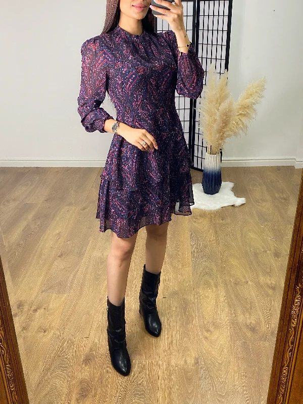 New Deals Milburn Paisley Print Tiered Hem Dress