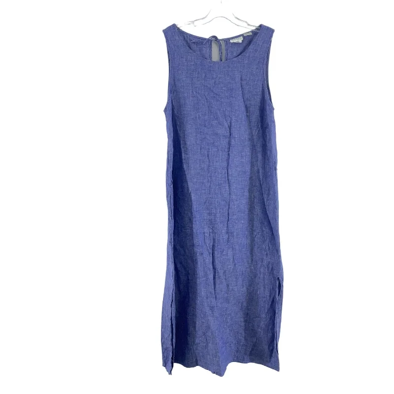 Midnight Sale Nicole Miller Blue Linen Maxi Dress A-Line Women’s Large Preowned