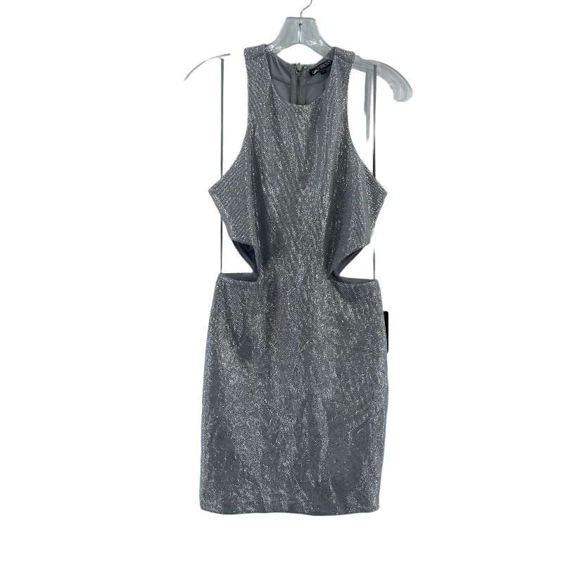 Best Seller Express Silver Metallic Open-Back Bodycon Dress Women’s Size 6 NWT