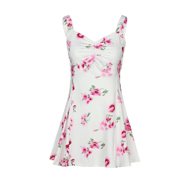 Year-End Sale New Women Summer Sleeveless Floral printed short skirt