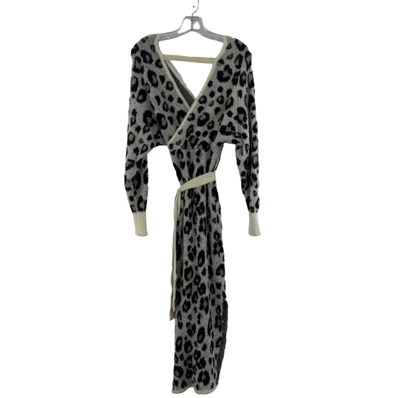 Weekend Deal Women's Hyfve Leopard Print Wrap Sweater Long Sleeve Dress Preowned Size S