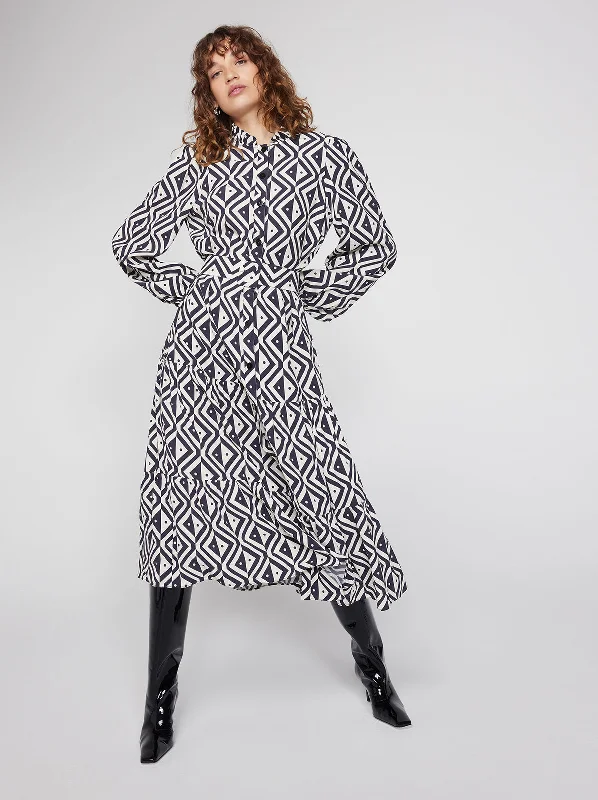 Crazy Savings Lori Diamond Geo Print Shirt Dress