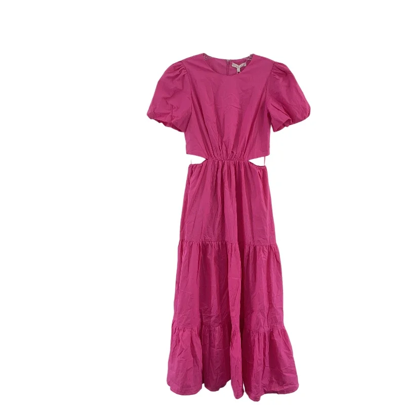 Savings Event WAYF Hot Pink Cut-Out Maxi Dress Women’s Small Cotton Blend New With Defects