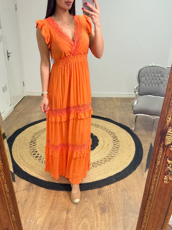 New Markdowns Silvana Crochet Detailed Frill Summer Dress