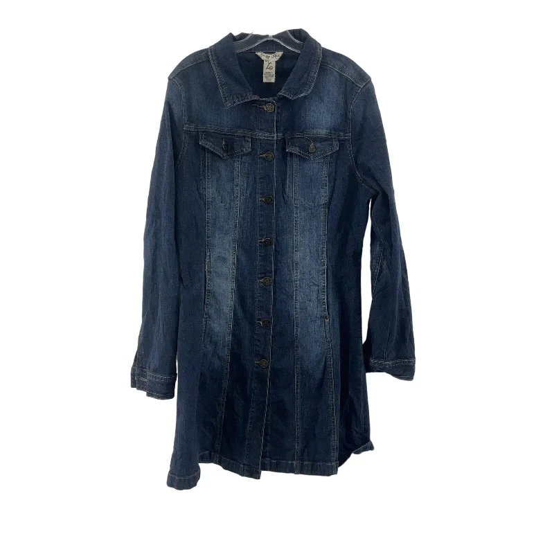 Inventory Reduction Indigo Rein Blue Denim Women's Midi Shirt Dress Cotton L Preowned