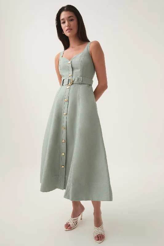 Don’t Miss Out Clay Belted Midi Dress