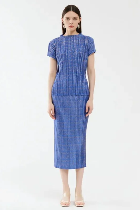 The Best Prices Pleated Skirt Suits Women Summer Casual Round Neck Short Sleeved T-Shirt Midi Straight Skirt The Best Prices Pleated Skirt Suits Women Summer Casual Round Neck Short Sleeved T-Shirt Midi Straight Skirt