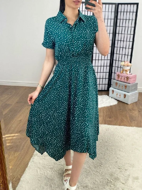 Holiday Sale Venez Polka Dot Swing Dress With Pockets
