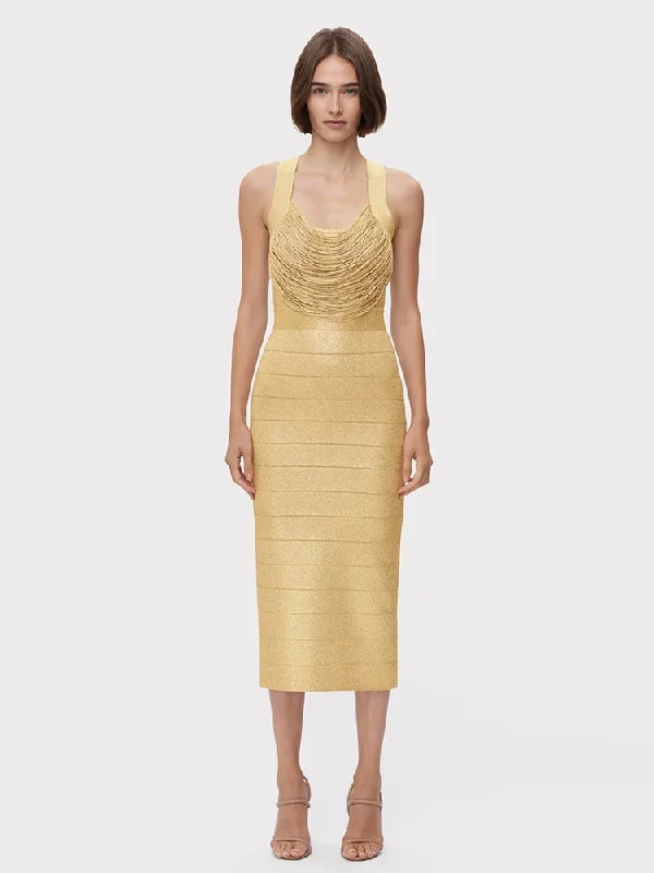 Can't Be Beat Women's Stamped Sleeveless Tassel Tight Midi Bandage Dress Elegant and Cutting Club Evening Dress Can't Be Beat Women's Stamped Sleeveless Tassel Tight Midi Bandage Dress Elegant and Cutting Club Evening Dress