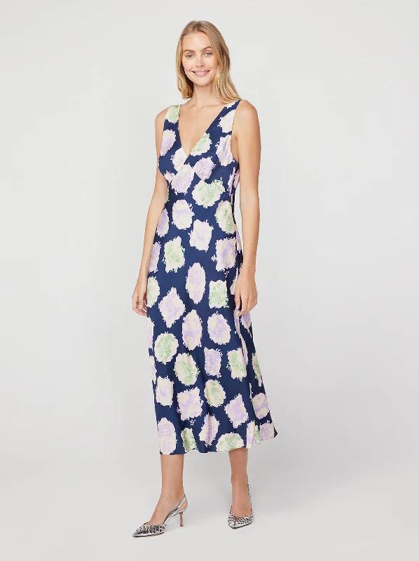 Huge Discounts Claire Navy Pasture Print Slip Dress