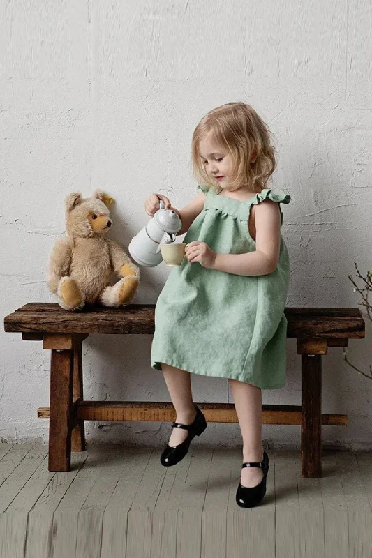 Steals and Deals Children Girls Linen Dress Summer Literary Petal Sleeves Loose Baby Girl Strap Princess Dresses Steals and Deals Children Girls Linen Dress Summer Literary Petal Sleeves Loose Baby Girl Strap Princess Dresses