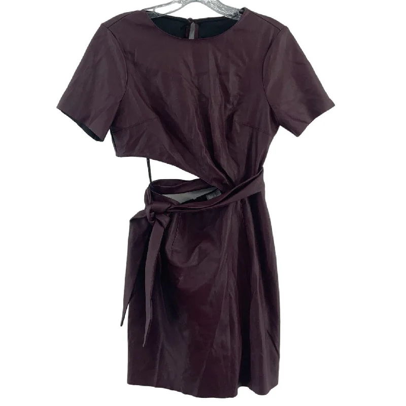 Fantastic Offers ASOS Burgundy Faux Leather Cut-Out Waist Tie Bodycon Dress Women’s Size 4 NWT Fantastic Offers ASOS Burgundy Faux Leather Cut-Out Waist Tie Bodycon Dress Women’s Size 4 NWT