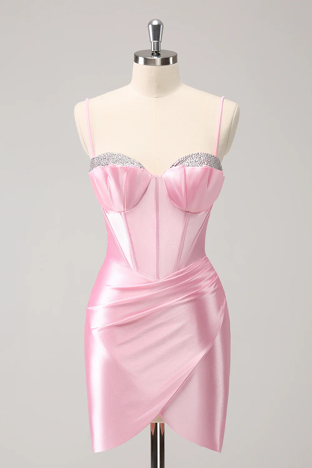 Act Now Tight Spaghetti Straps Homecoming Dress with Beading