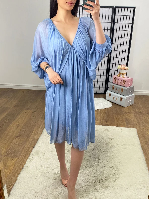 Price Cut Azalia Chiffon Overlay Balloon Sleeve Dress