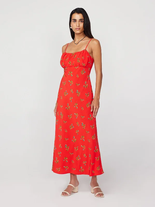 Extra Discounts Velma Red Rosebud Midi Dress