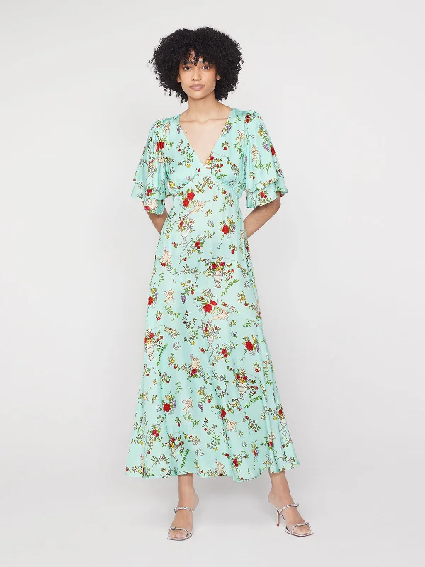 Now or Never Tallulah Mint Cherub Print Maxi Dress