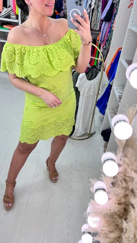 Deal Dash Kaliyah Broderie Frill Bardot Dress