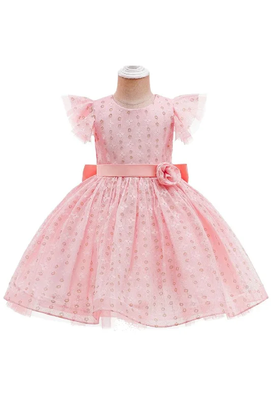 Clearance Sale Children's Dress Spring Bowknot Flower Lovely Birthday Party Girl Princess Dress Wedding Flower Girl Dress