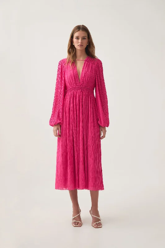 Price Drop Genevieve Pleated Midi Dress